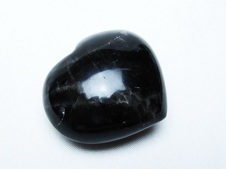 モリオン 純天然 黒水晶 ハート 置物 [t375-5129] 1枚目