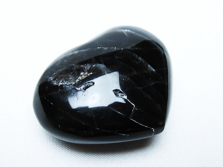モリオン 純天然 黒水晶 ハート 置物 [t375-5135] 1枚目