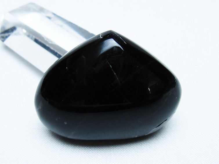 モリオン 純天然 黒水晶 ハート 置物 [t375-5135] 3枚目