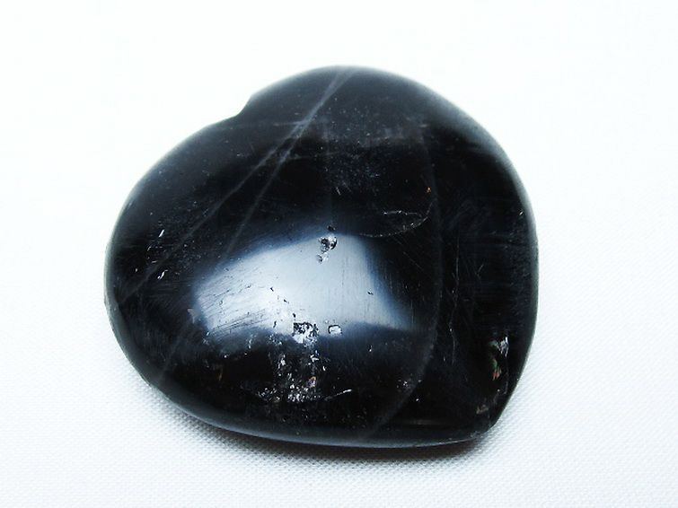 モリオン 純天然 黒水晶 ハート 置物 [t375-5143] 1枚目