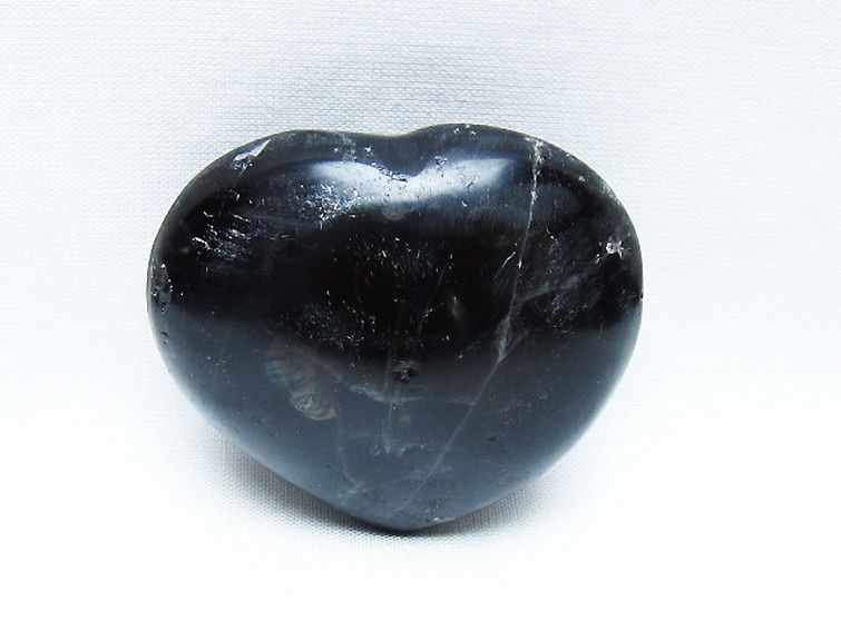 モリオン 純天然 黒水晶 ハート 置物[T375-5151] 1枚目