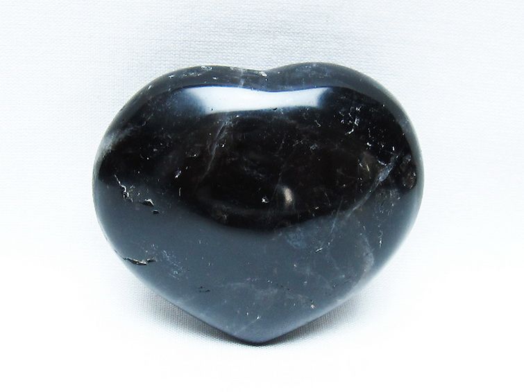モリオン 純天然 黒水晶 ハート 置物[T375-5158] 1枚目