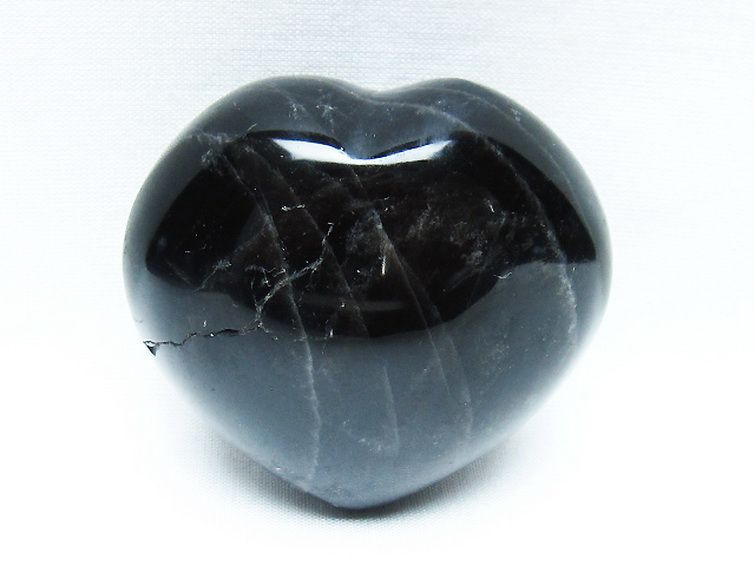 モリオン 純天然 黒水晶 ハート 置物[T375-5170] 1枚目