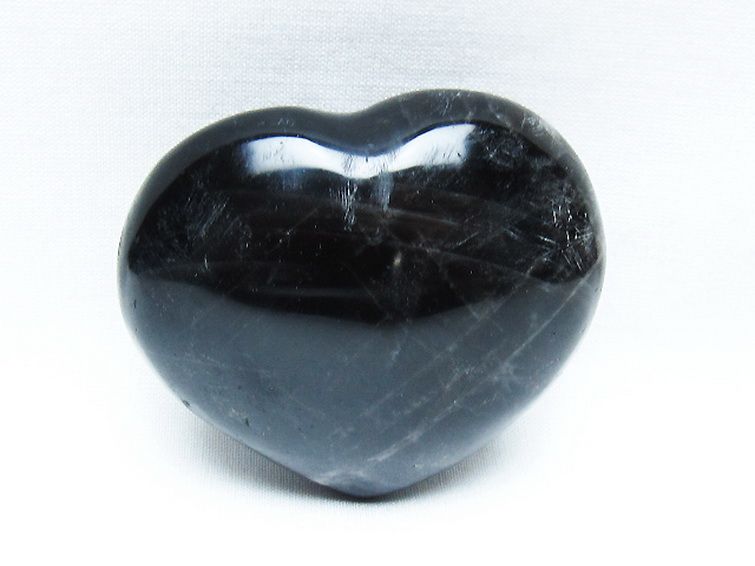 モリオン 純天然 黒水晶 ハート 置物 [t375-5171] 1枚目
