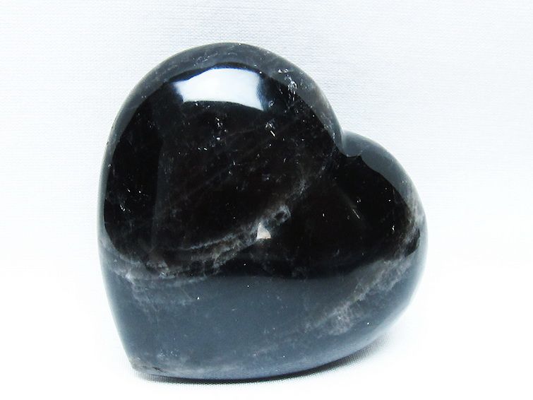 モリオン 純天然 黒水晶 ハート 置物 [t375-5192] 2枚目