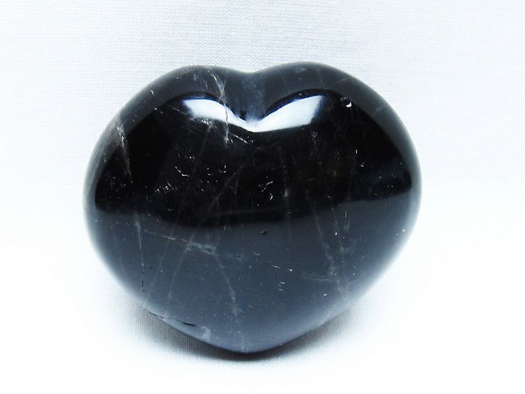 モリオン 純天然 黒水晶 ハート 置物 [t375-5201] 1枚目