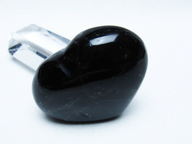 モリオン 純天然 黒水晶 ハート 置物 [t375-5215] 2枚目