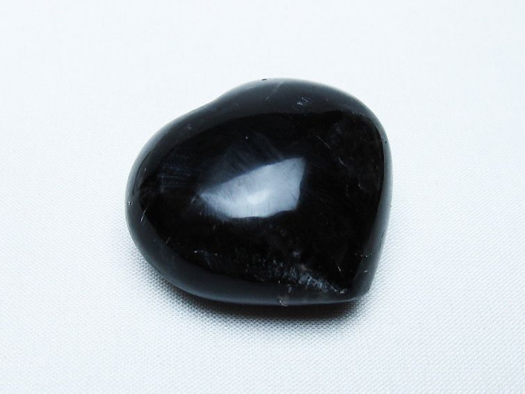 モリオン 純天然 黒水晶 ハート 置物[T375-5232] 1枚目