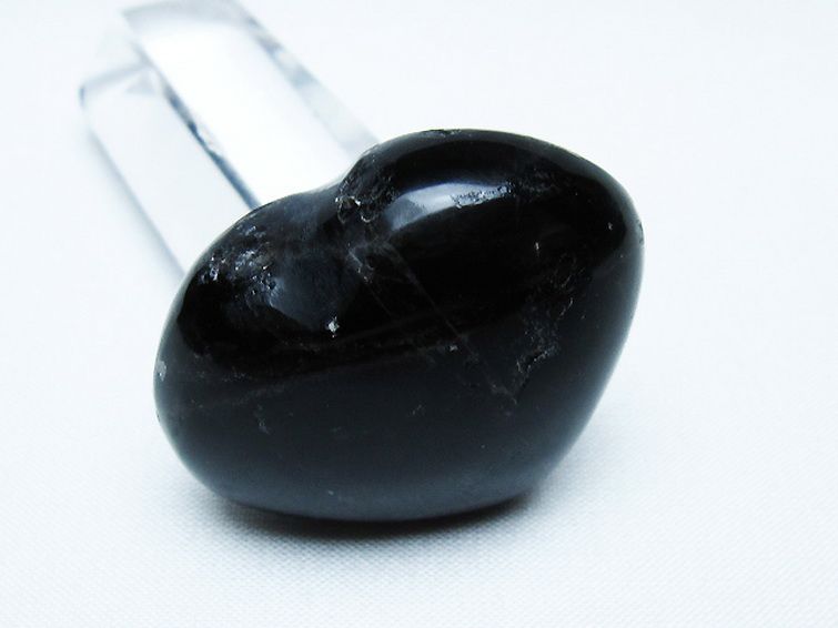 モリオン 純天然 黒水晶 ハート 置物[T375-5235] 2枚目