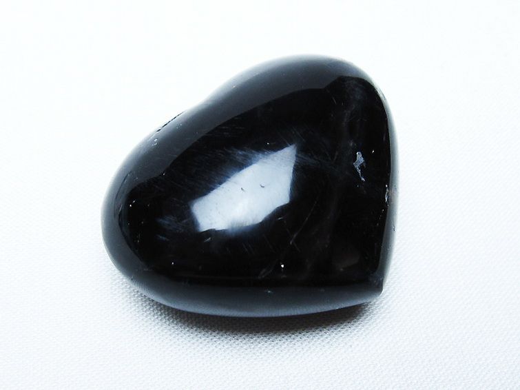 モリオン 純天然 黒水晶 ハート 置物 [t375-5251] 1枚目