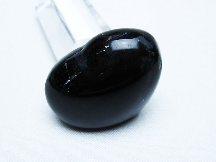 モリオン 純天然 黒水晶 ハート 置物 [t375-5251] 2枚目