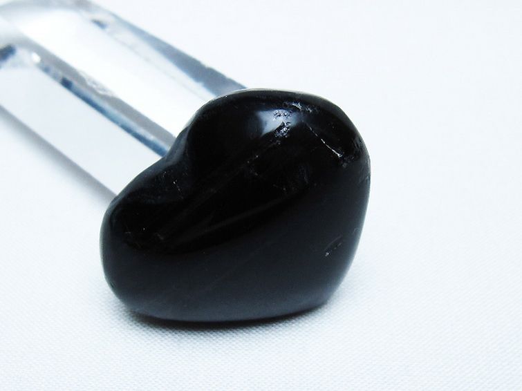 モリオン 純天然 黒水晶 ハート 置物 [t375-5261] 2枚目