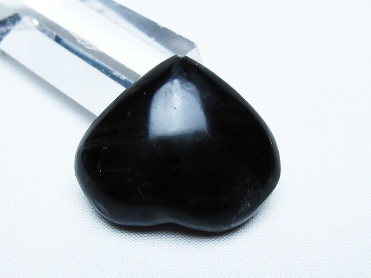 モリオン 純天然 黒水晶 ハート 置物 [t375-5261] 3枚目