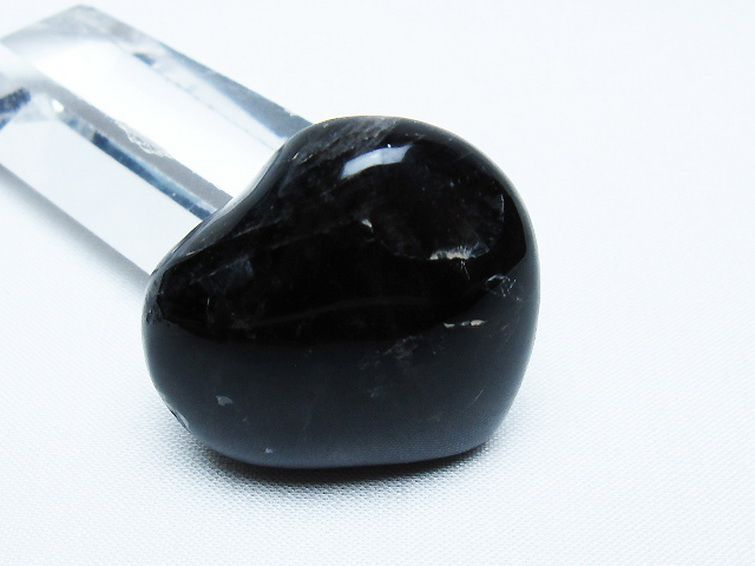 モリオン 純天然 黒水晶 ハート 置物[T375-5263] 2枚目