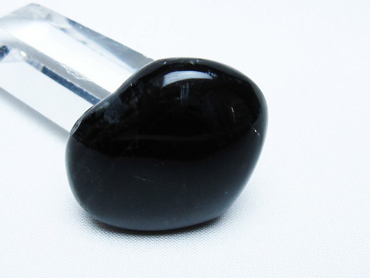 モリオン 純天然 黒水晶 ハート 置物[T375-5264] 2枚目