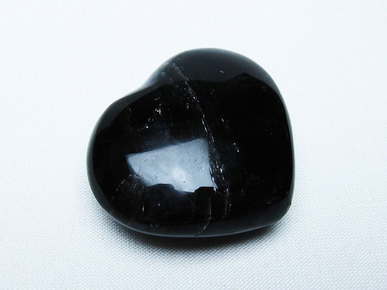モリオン 純天然 黒水晶 ハート 置物[T375-5280] 1枚目