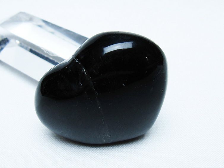 モリオン 純天然 黒水晶 ハート 置物[T375-5280] 2枚目