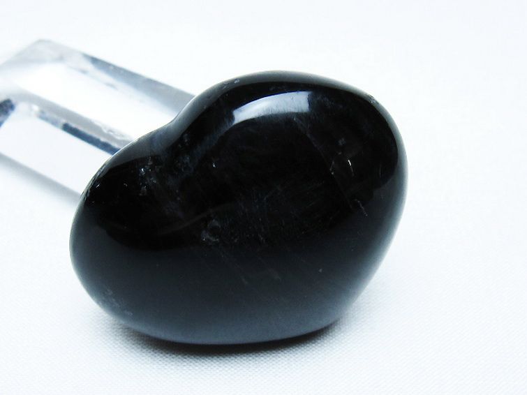 モリオン 純天然 黒水晶 ハート 置物 [t375-5282] 2枚目