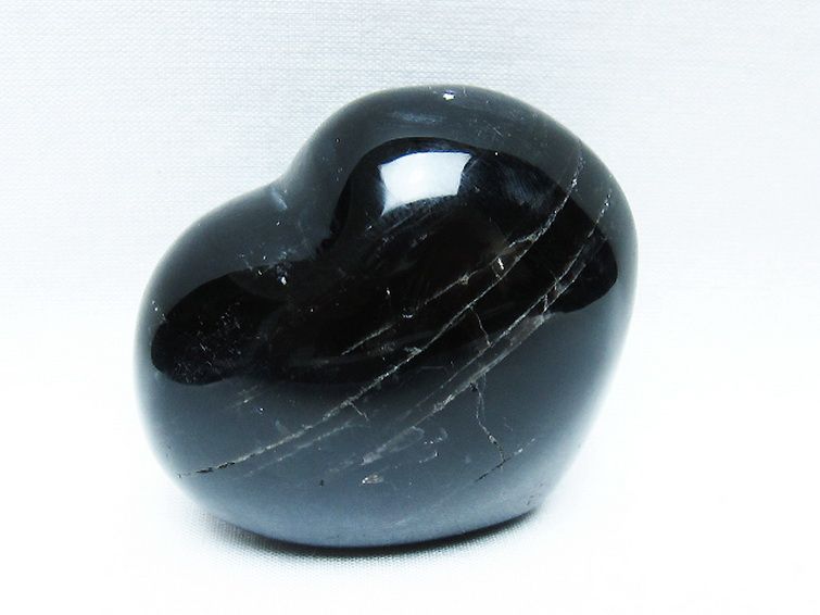 モリオン 純天然 黒水晶 ハート 置物[T375-5288] 2枚目