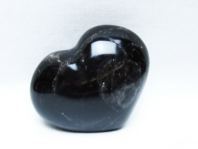 モリオン 純天然 黒水晶 ハート 置物[T375-5296] 2枚目