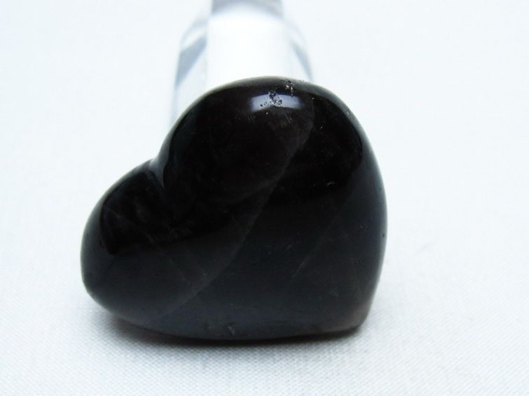 モリオン 純天然 黒水晶 ハート 置物 [t375-5479] 2枚目