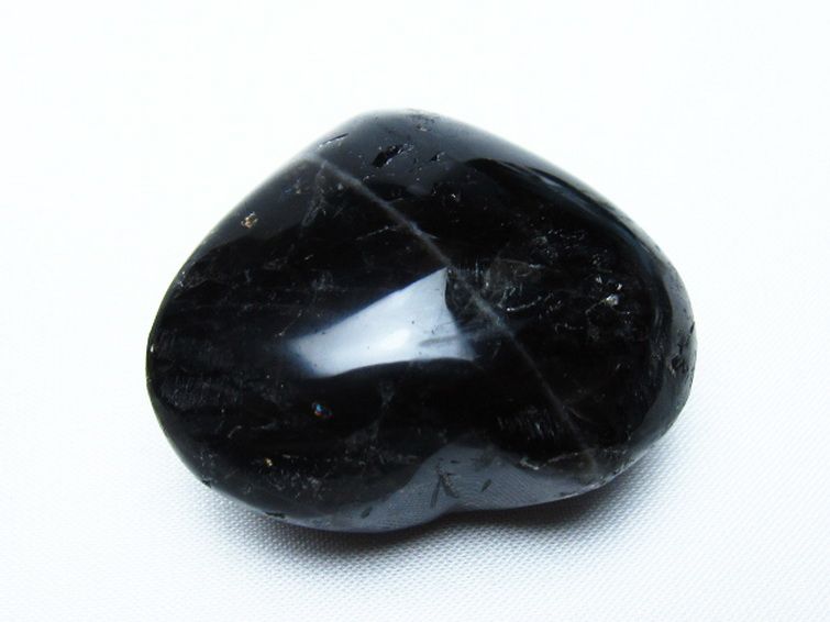 モリオン 純天然 黒水晶 ハート 置物 [t375-5484] 1枚目