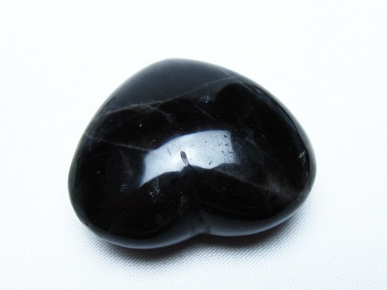 モリオン 純天然 黒水晶 ハート 置物 [t375-5485] 1枚目