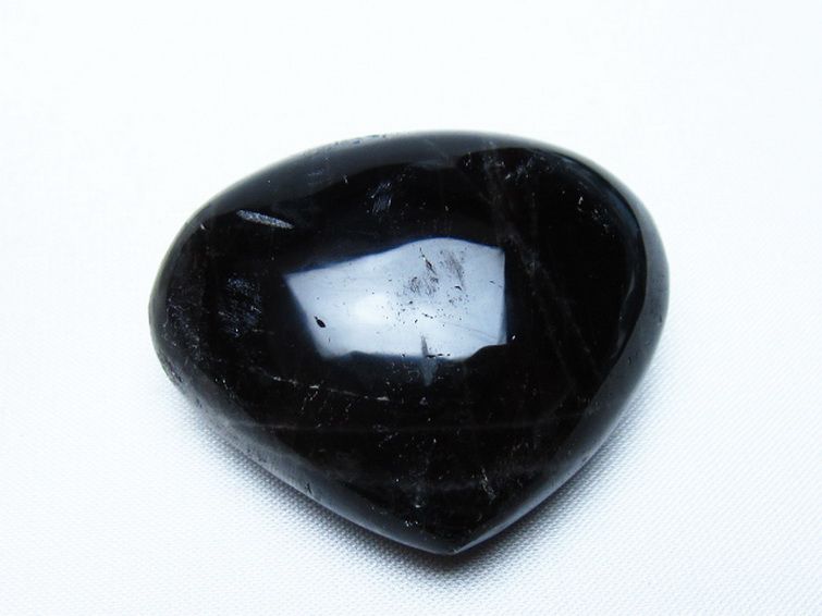 モリオン 純天然 黒水晶 ハート 置物 [t375-5490] 1枚目