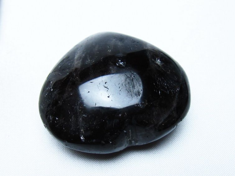 モリオン 純天然 黒水晶 ハート 置物 [t375-5507] 1枚目