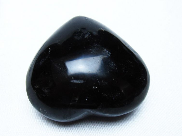 モリオン 純天然 黒水晶 ハート 置物 [t375-5532] 1枚目