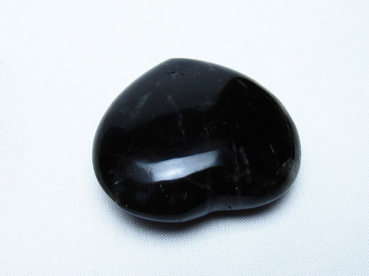 モリオン 純天然 黒水晶 ハート 置物 [t375-5546] 1枚目