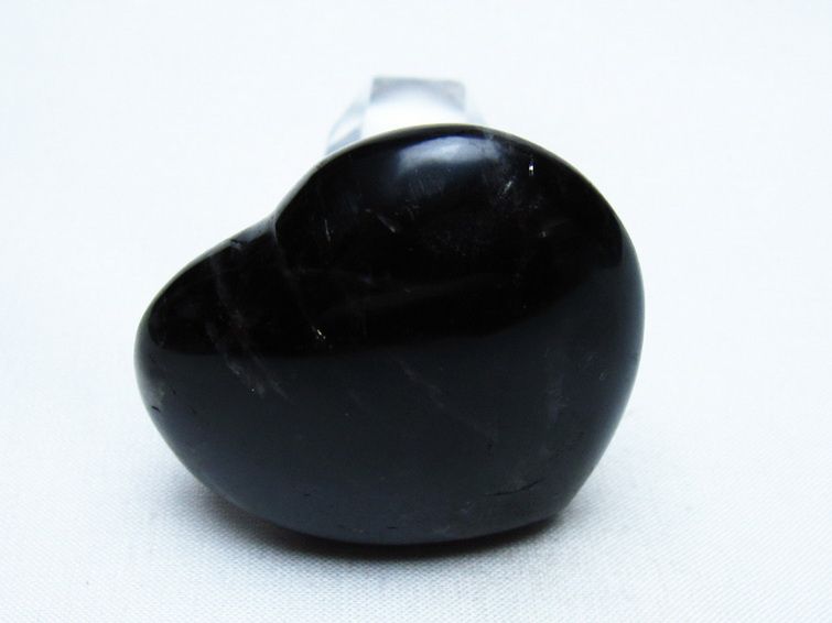 モリオン 純天然 黒水晶 ハート 置物 [t375-5546] 2枚目