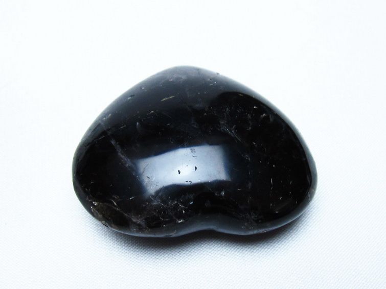 モリオン 純天然 黒水晶 ハート 置物 [t375-5549] 1枚目