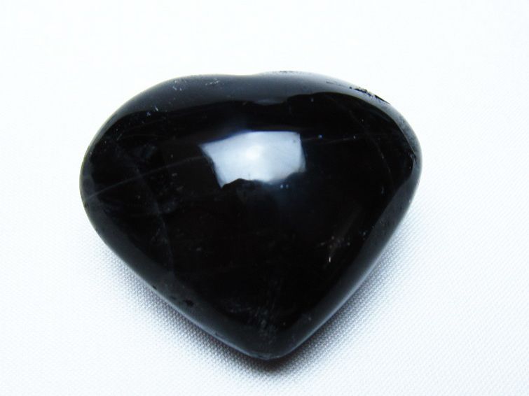 モリオン 純天然 黒水晶 ハート 置物 [t375-5557] 1枚目