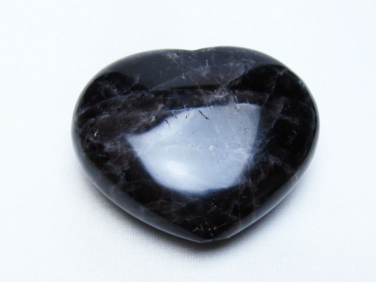 モリオン 純天然 黒水晶 ハート 置物 [t375-5763] 1枚目