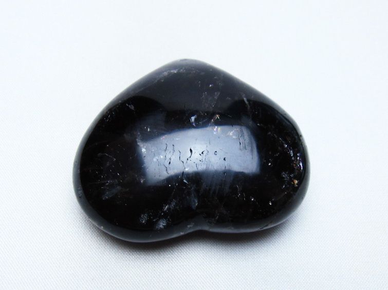 モリオン 純天然 黒水晶 ハート 置物 [t375-5778] 1枚目