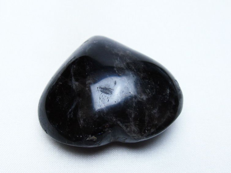 モリオン 純天然 黒水晶 ハート 置物 [t375-5783] 1枚目