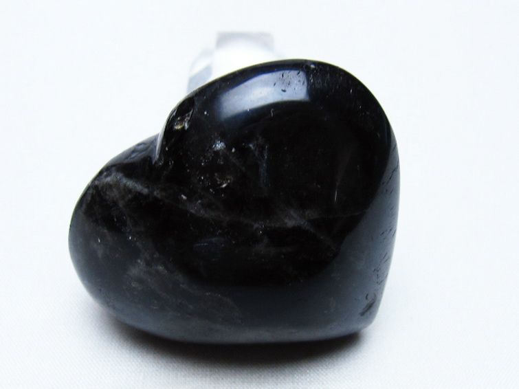 モリオン 純天然 黒水晶 ハート 置物 [t375-5783] 2枚目