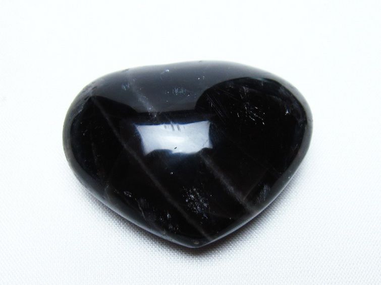 モリオン 純天然 黒水晶 ハート 置物 [t375-5817] 1枚目