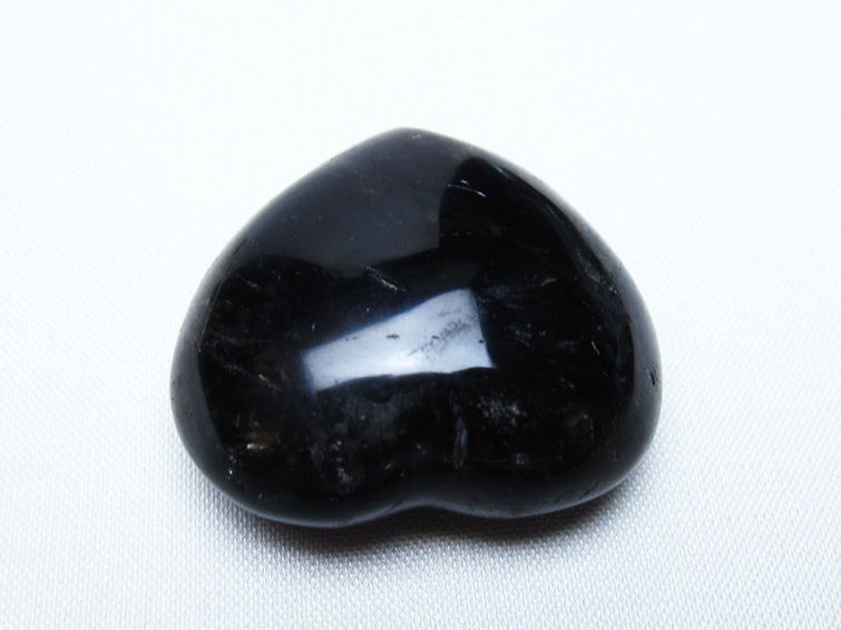 モリオン 純天然 黒水晶 ハート 置物 [t375-5828] 1枚目