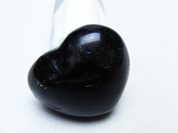 モリオン 純天然 黒水晶 ハート 置物 [t375-5828] 2枚目
