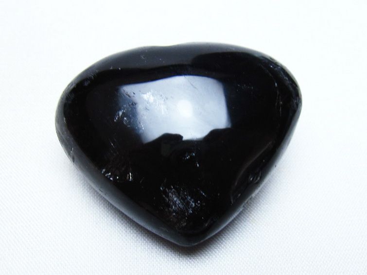 モリオン 純天然 黒水晶 ハート 置物 [t375-5834] 1枚目