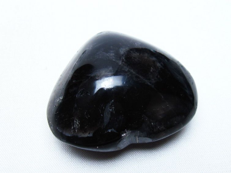 モリオン 純天然 黒水晶 ハート 置物 [t375-5838] 1枚目