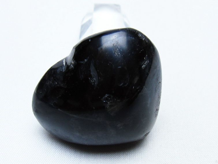 モリオン 純天然 黒水晶 ハート 置物 [t375-5838] 2枚目