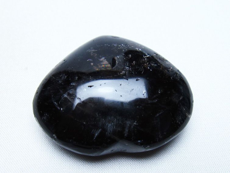 モリオン 純天然 黒水晶 ハート 置物 [t375-5842] 1枚目