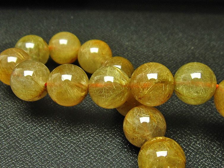 放射金針ルチル水晶 ブレスレット 11mm [T38-1148] 1枚目