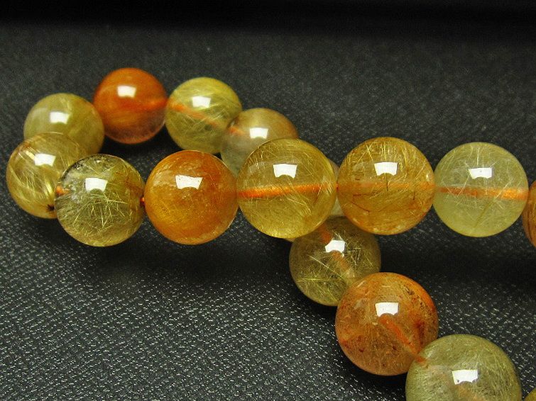 放射金針ルチル水晶 ブレスレット 11mm [T38-1150] 1枚目