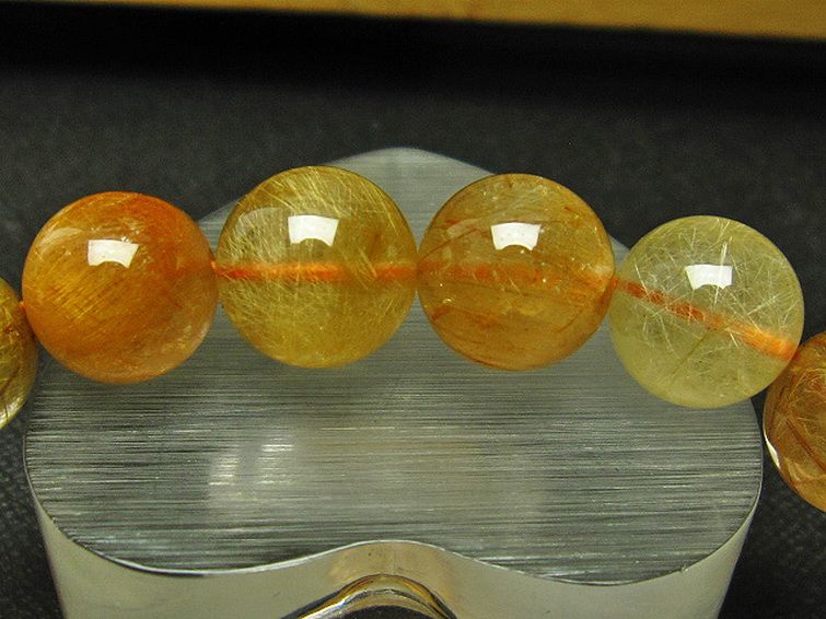 放射金針ルチル水晶 ブレスレット 11mm [T38-1150] 2枚目