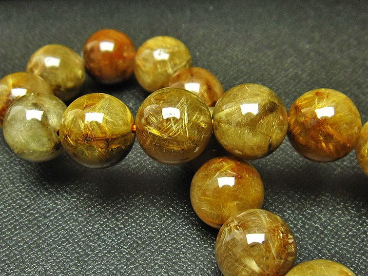 放射金針ルチル水晶 ブレスレット 12mm [T38-1157] 1枚目