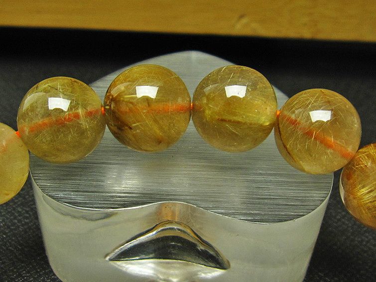 放射金針ルチル水晶 ブレスレット 12mm [T38-1159] 2枚目